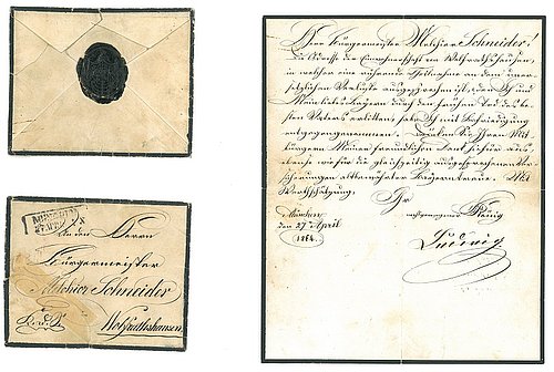Brief von König Ludwig an Bürgermeister Schneider