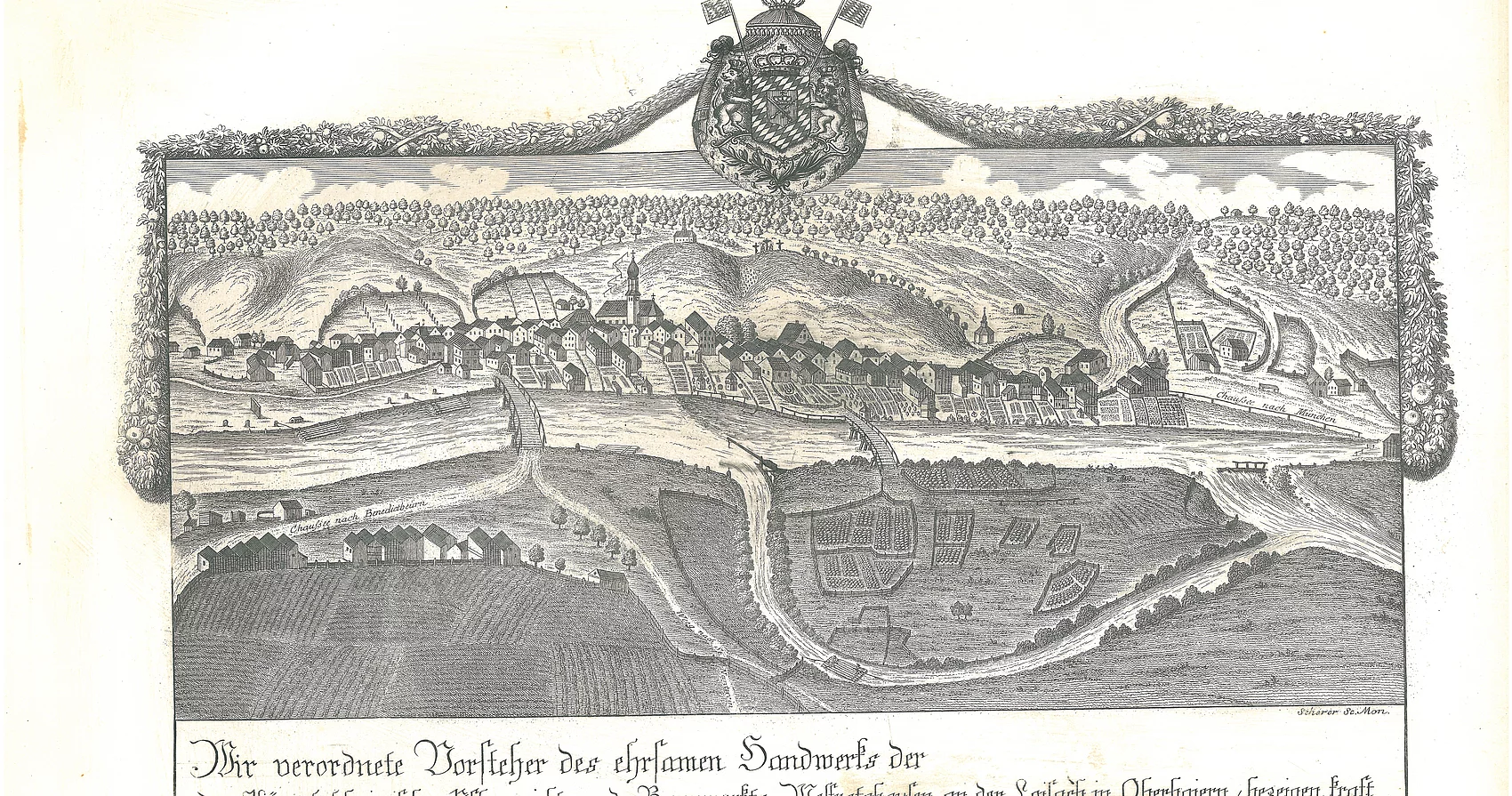 Historischer Kartenausschnittmit dem Flußabschnittm, der sogenannten "Kalte Angst"