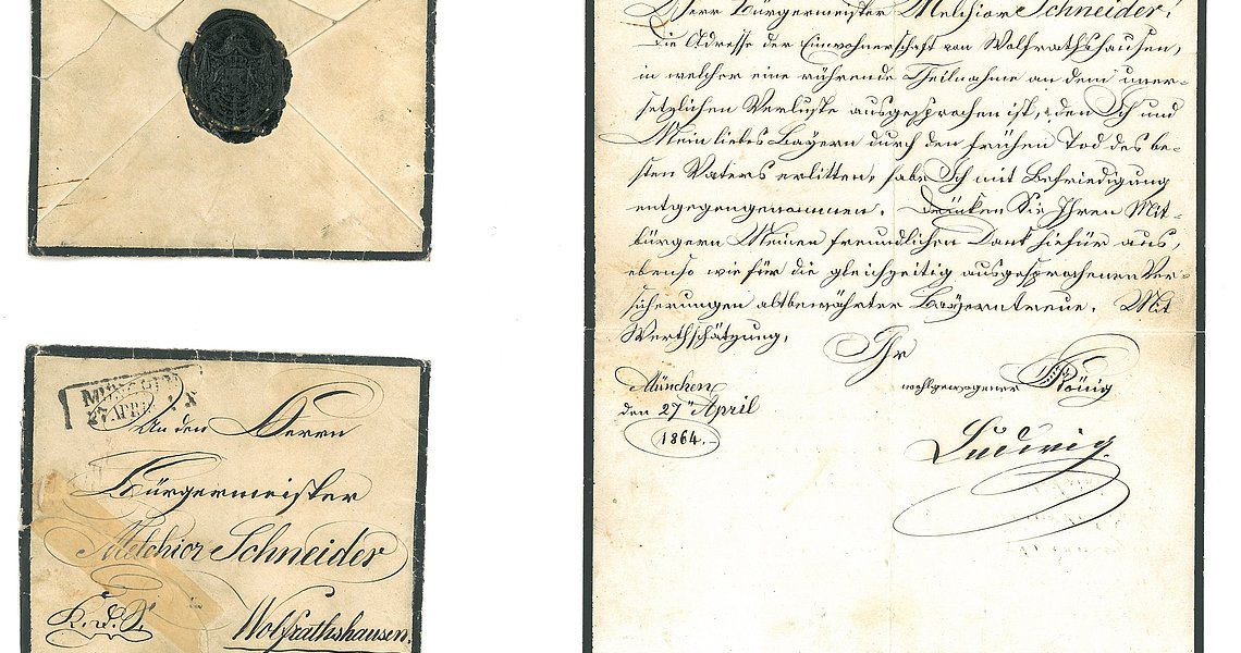 Brief von König Ludwig II. an Bürgermeister Schneider