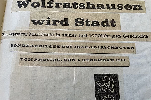 Zeitungsausschnitt Artikel von 1961 zur Stadterhebung