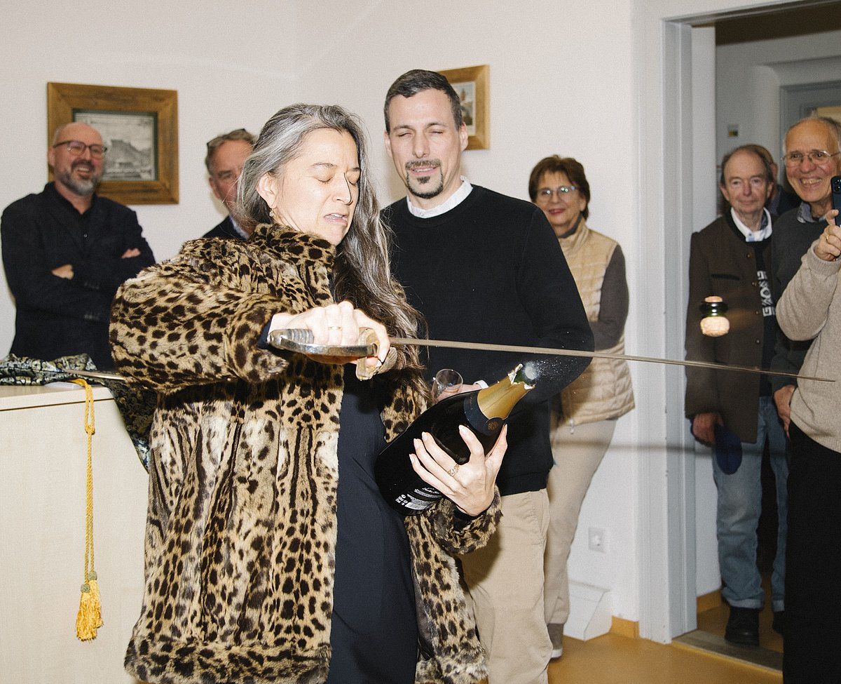 Filmkünstlerin Veronika Dräxler und Stadtarchivar Simon Kalleder Filmkünstlerin Veronika Dräxler und Stadtarchivar Simon Kalleder